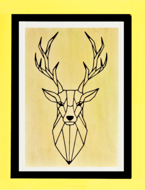 Geometrical Deer Made With Ball Pen || Decorative Items for Living Room (11.7 x 8.5 Inch)